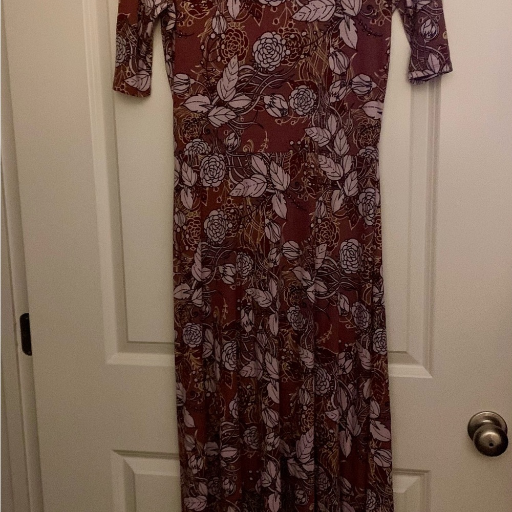LuLaRoe Brown Floral Maxi Dress